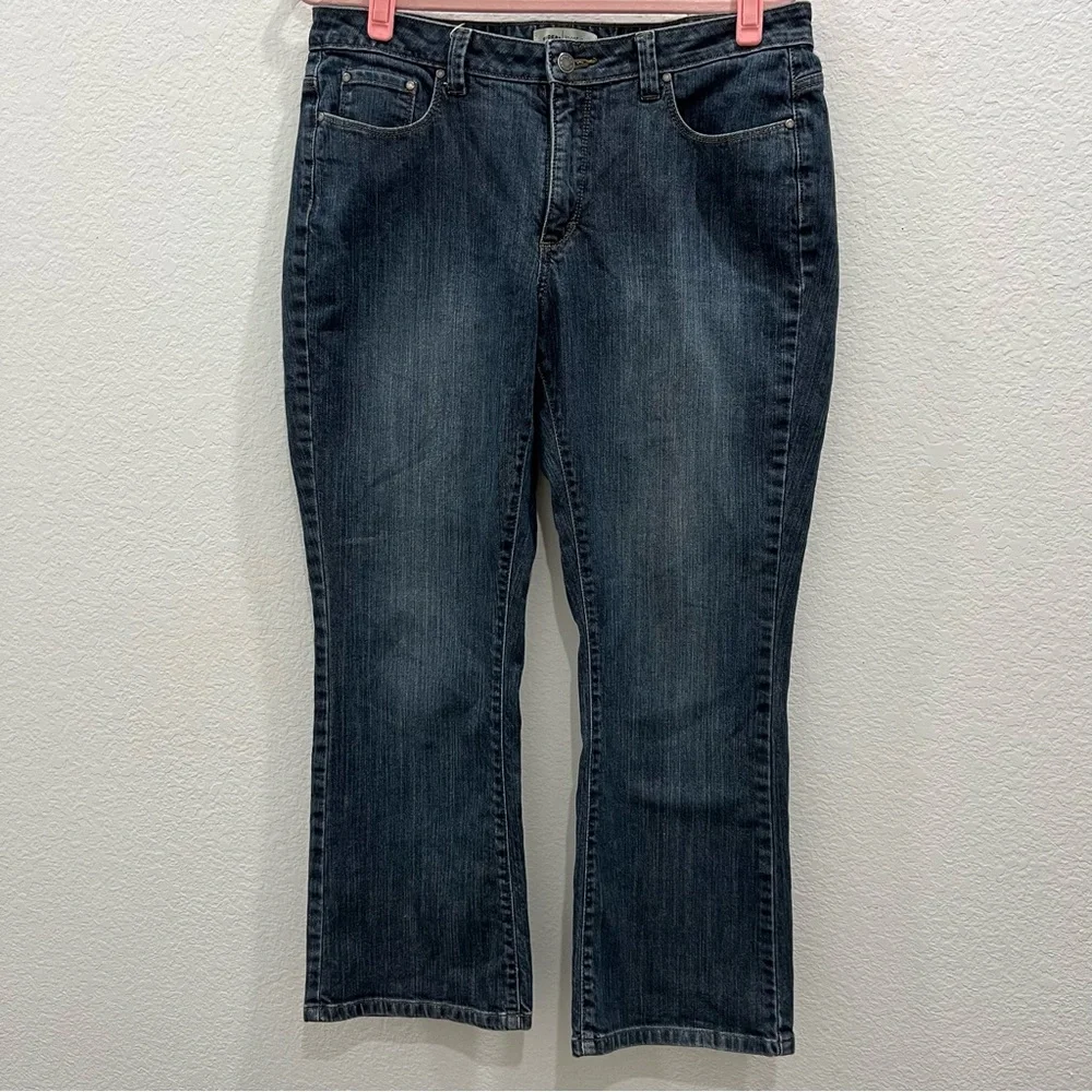 Riders by Lee‎ Women's Size 14P. Mid Rise Bootcut  Jeans Blue Dark Wash Denim